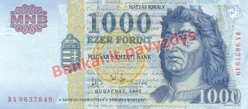 1000 Forintų banknoto priekinė pusė