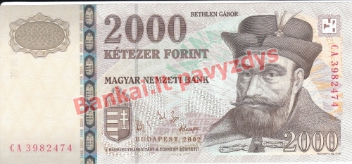 2000 Forintų banknoto priekinė pusė