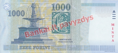 1000 Forintų banknoto galinė pusė