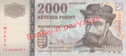2000 Forintų banknoto priekinė pusė