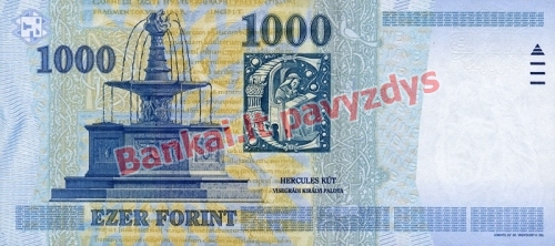 1000 Forintų banknoto galinė pusė