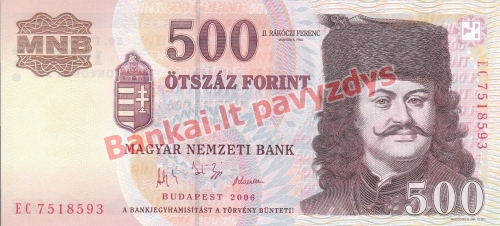 500 Forintų banknoto priekinė pusė