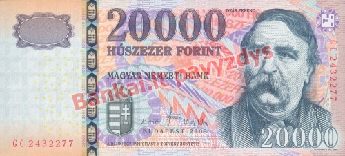 20000 Forintų banknoto priekinė pusė