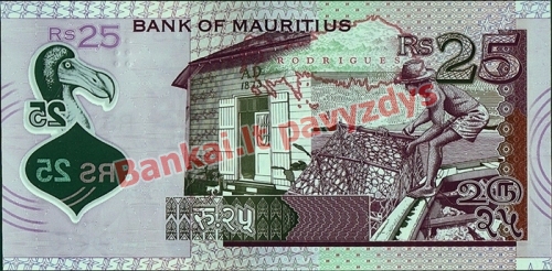 25 Rupijų banknoto galinė pusė