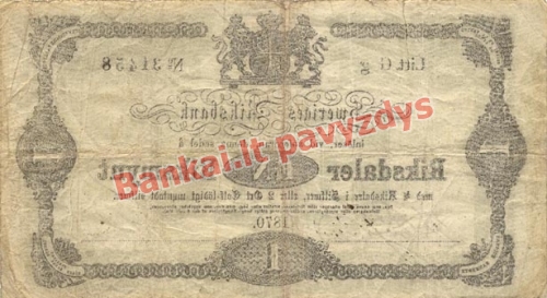 2 Riksdalerių banknoto galinė pusė