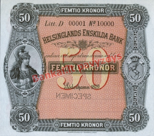 50 Kronų banknoto priekinė pusė