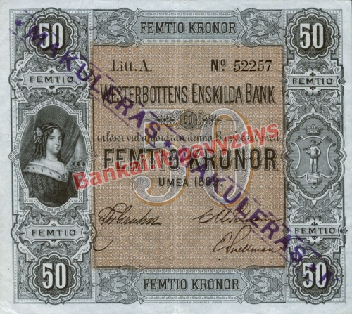 50 Kronų banknoto priekinė pusė
