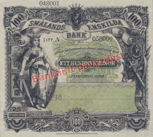 100 Kronų banknoto priekinė pusė