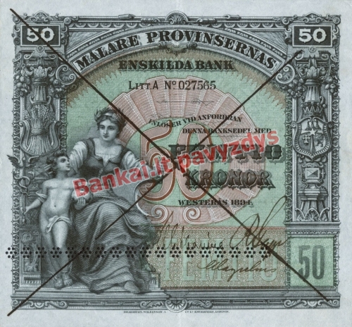 50 Kronų banknoto priekinė pusė