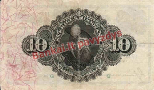10 Kronų banknoto galinė pusė
