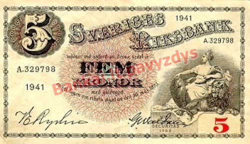5 Kronų banknoto priekinė pusė