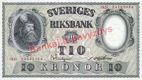 10 Kronų banknoto priekinė pusė