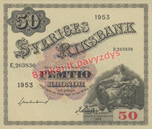 50 Kronų banknoto priekinė pusė