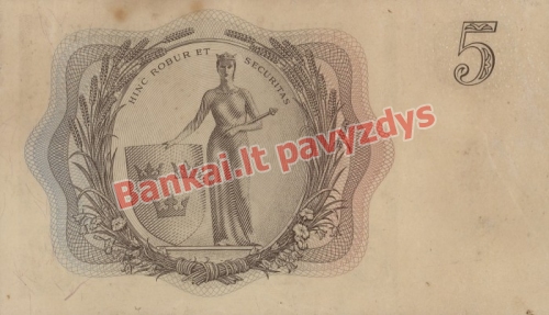 5 Kronų banknoto galinė pusė