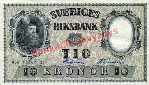 10 Kronų banknoto priekinė pusė