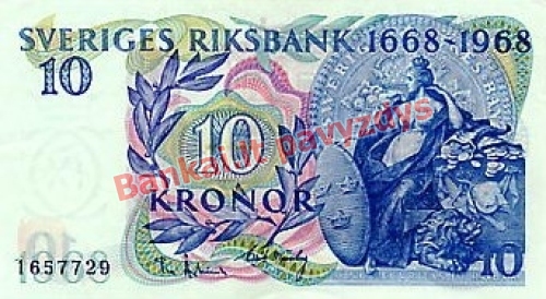 10 Kronų banknoto priekinė pusė