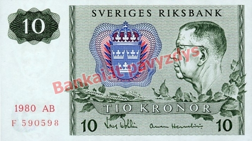 10 Kronų banknoto priekinė pusė