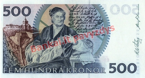 500 Kronų banknoto galinė pusė