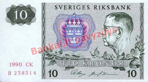 10 Kronų banknoto priekinė pusė