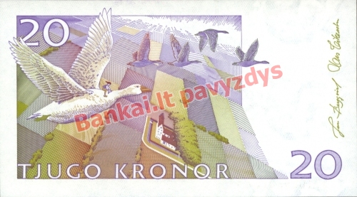 20 Kronų banknoto galinė pusė