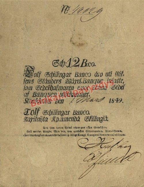 12 Skilingų banknoto priekinė pusė