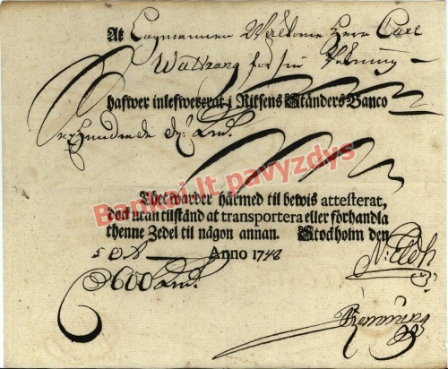 80 Handvritų banknoto priekinė pusė