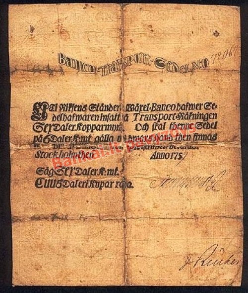 6 Dalerių banknoto priekinė pusė