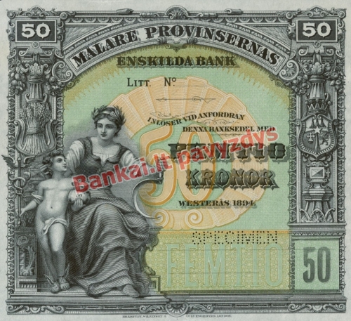 50 Kronų banknoto priekinė pusė