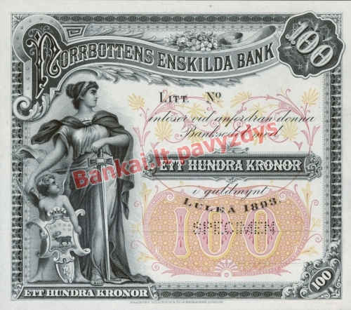 100 Kronų banknoto priekinė pusė