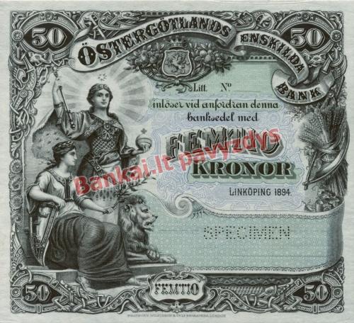 50 Kronų banknoto priekinė pusė