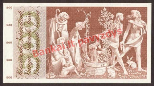 500 Frankų banknoto galinė pusė