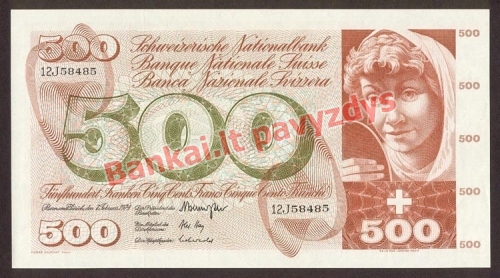 500 Frankų banknoto priekinė pusė