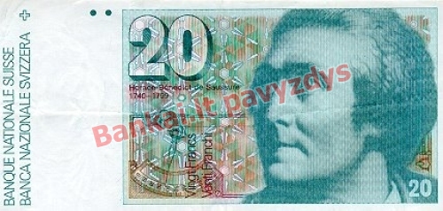 20 Frankų banknoto priekinė pusė