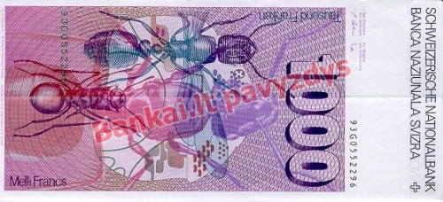 1000 Frankų banknoto galinė pusė