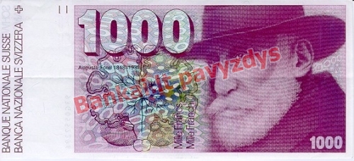 1000 Frankų banknoto priekinė pusė