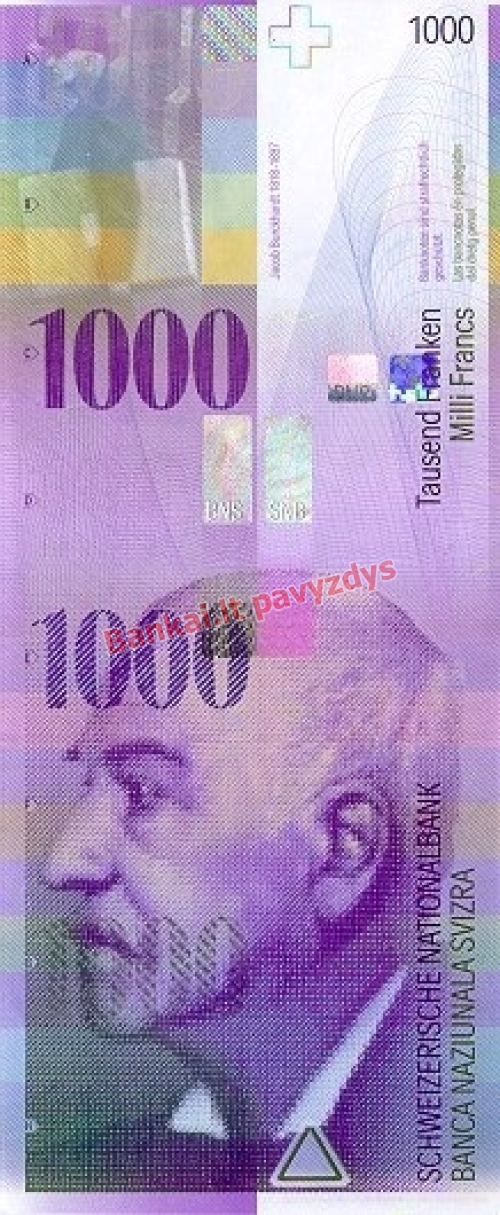 1000 Frankų banknoto priekinė pusė