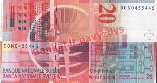 20 Frankų banknoto galinė pusė