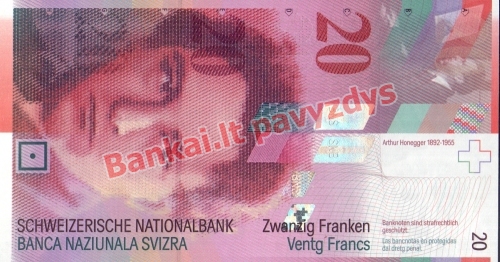 20 Frankų banknoto priekinė pusė