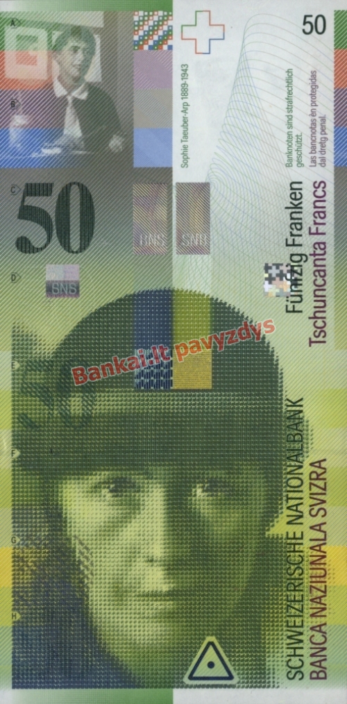 50 Frankų banknoto priekinė pusė