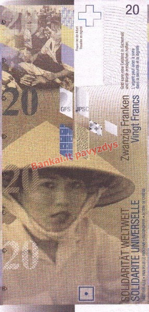 20 Frankų banknoto priekinė pusė