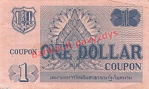 1 Dolerių banknoto galinė pusė