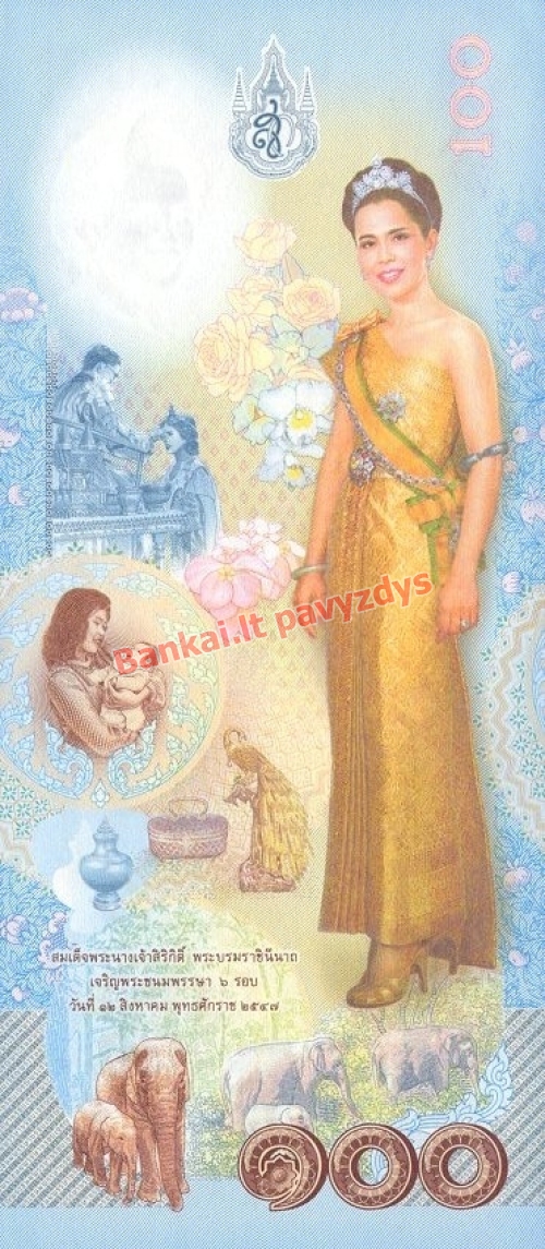 100 Bahtų banknoto galinė pusė