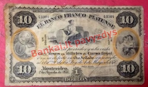 10 Pesų banknoto priekinė pusė