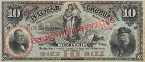 10 Pesų banknoto priekinė pusė