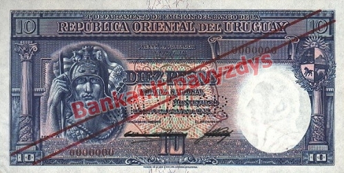 10 Pesų banknoto priekinė pusė