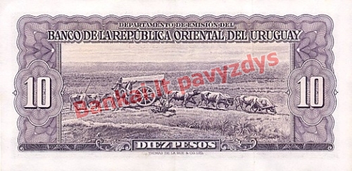 10 Pesų banknoto galinė pusė