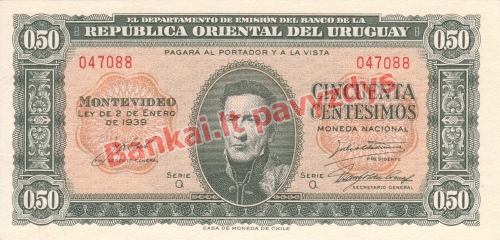 50 Centisimų banknoto priekinė pusė