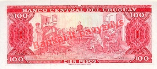 100 Pesų banknoto galinė pusė