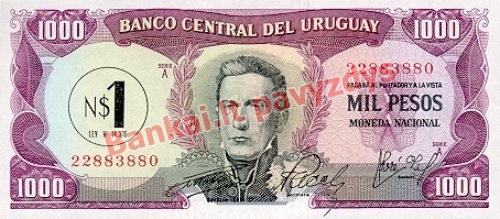 1 Nuevo Pesų banknoto priekinė pusė