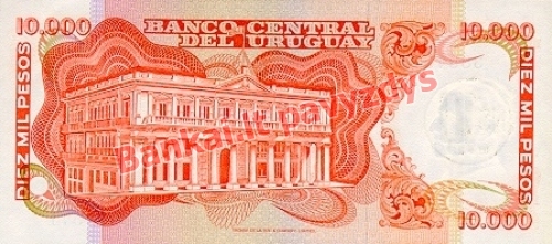 10 Nuevo Pesų banknoto galinė pusė